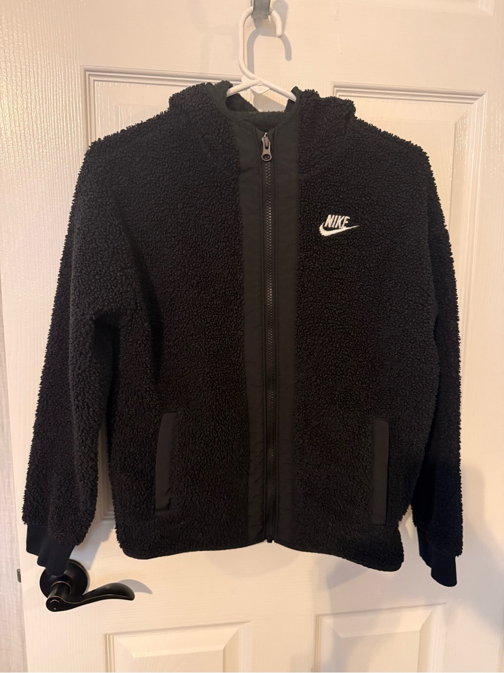 Nike Black Sherpa Puffer Hoodie Jacket